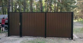Купить распашные ворота из профнастила Крымск, цена от 2738 руб.